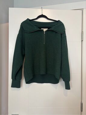 saltwater LUXE Dark Green Half-Zip Scoop Neck Sweater